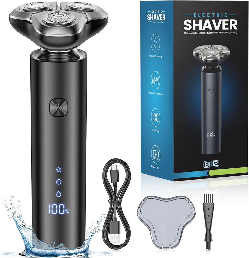 eboboin 3-Blade Rotary Electric Razor For Men
