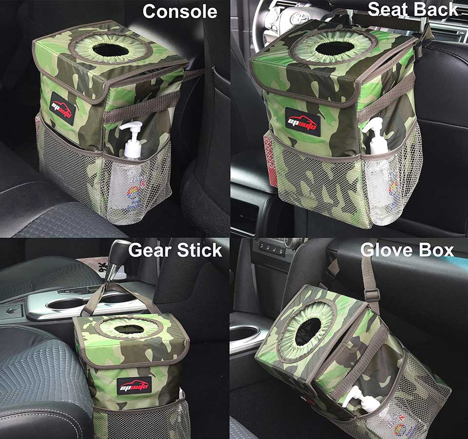 epauto Waterproof Car Trash Can with Lid