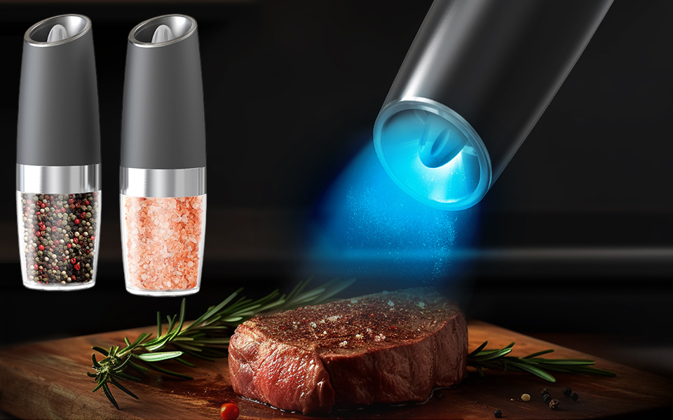 Gravity Electric Salt and Pepper Grinder Set