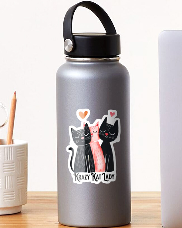 Krazy Kat Lady Stickers T-shirts Coffee Mugs And More