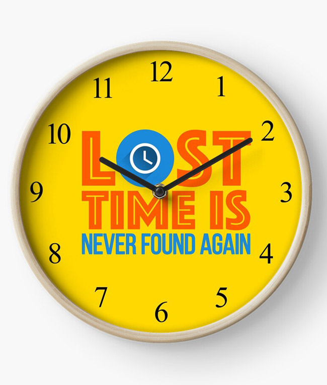 Lost Time Is Never Found Again - Yellow clock