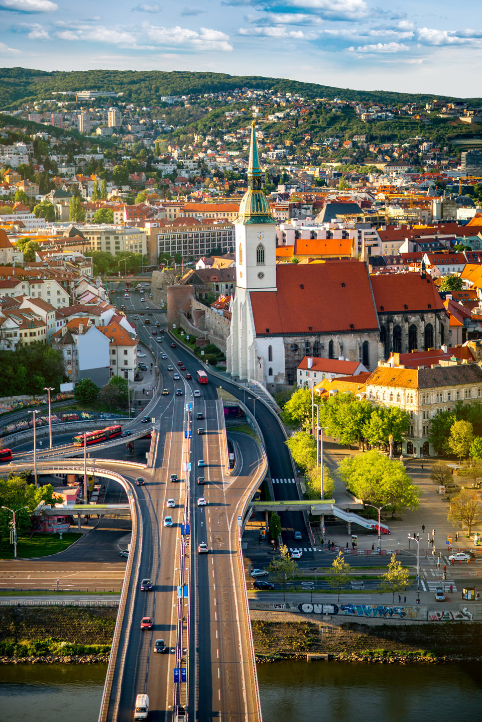 Bratislava, view from the Most SNP bridge, Slovakia