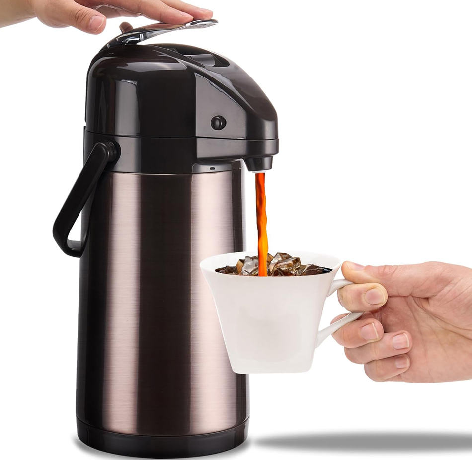 PARACITY Stainless Steel Airpot Coffee Carafe With Drink Dispenser
