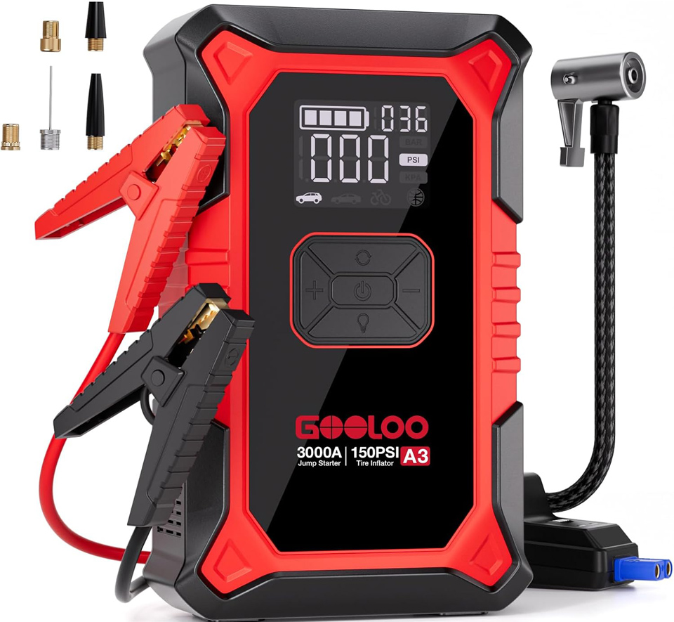 Portable Jump Starter With Air Compressor