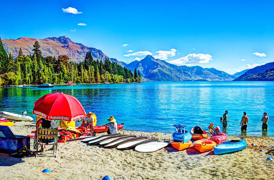 Queenstown beach, New Zealand