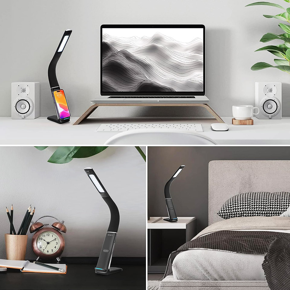 rigors Smart Gesture LED Desk Lamp With Wireless And USB Charging Por