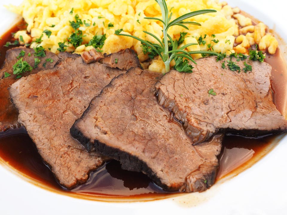 Sauerbraten - a regional favourite in Cochem, Germany 