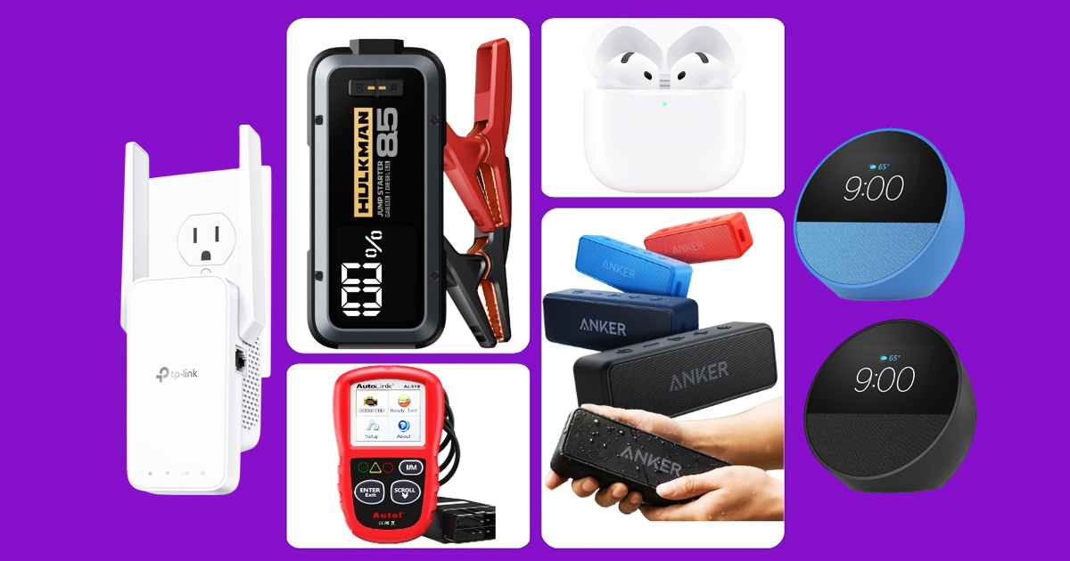 A collection of popular tech gadgets on display