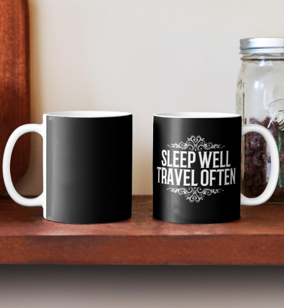 sleep well travel often mugs