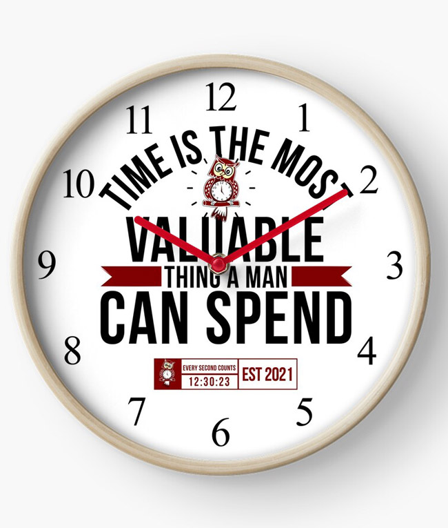 Time Is The Most Valuable Thing A Man Can Spend - White