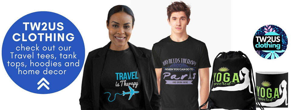 Check out our women's travel and yoga tees, thank tops and hoodies