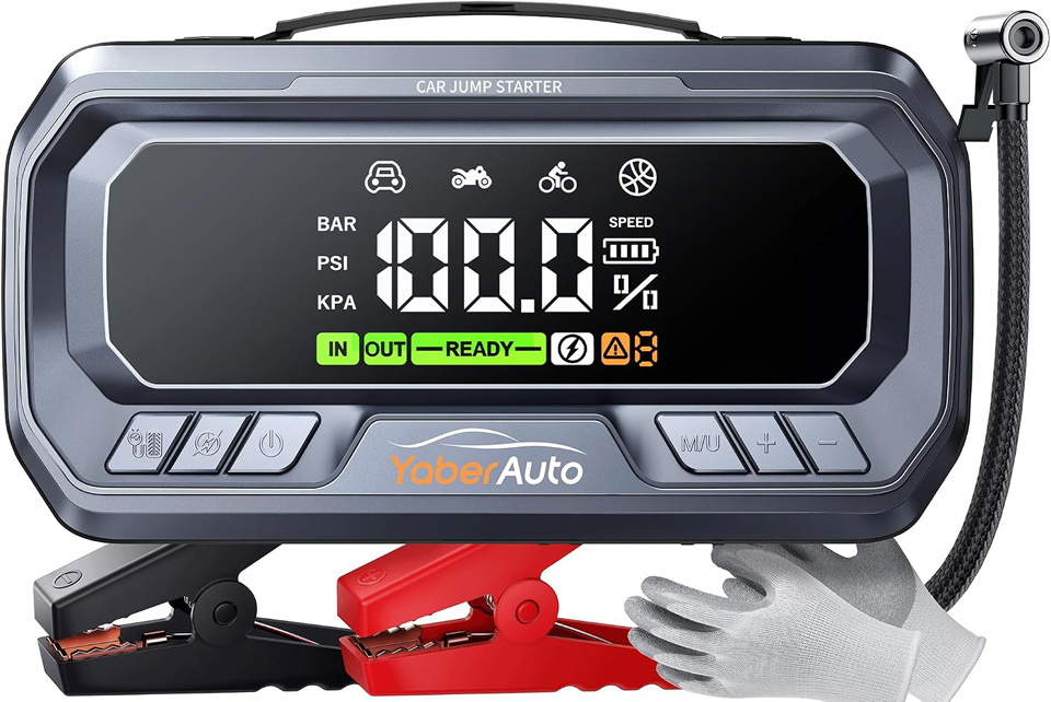 YaberAuto 16-in-1 Jump Starter With Air Compressor
