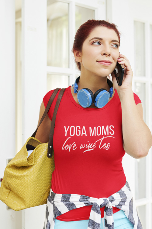 Yoga moms love wine too T-shirt and more