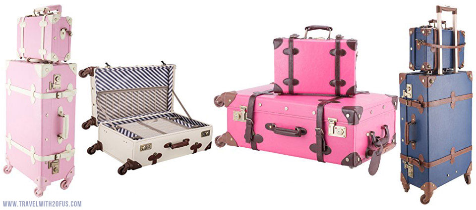 CO-Z Vintage Luggage Sets - 24in Suitcase/12in Handbag 