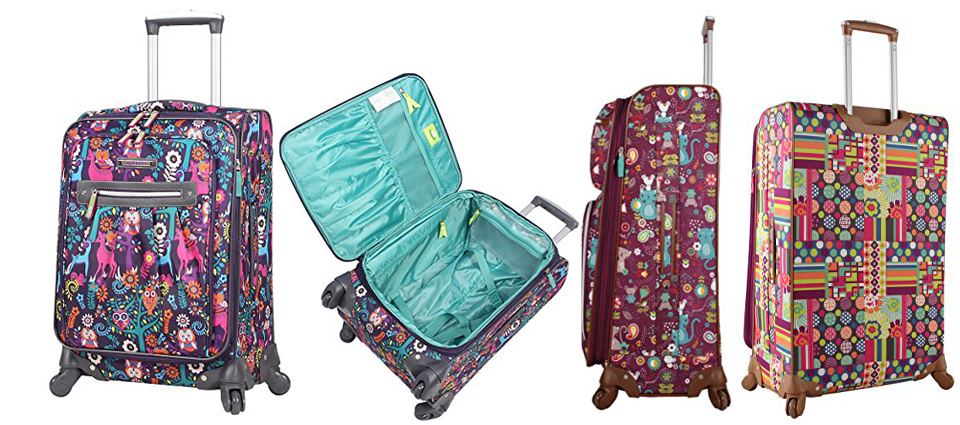 Lily Bloom Large Expandable Pattern Suitcase