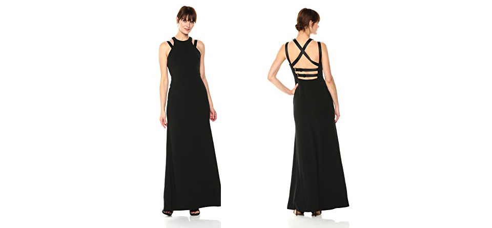 Vera Wang Fitted Gown with Open Back Detail