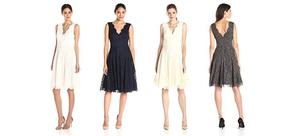 Vera Wang Sleeveless Lace Cocktail Dress