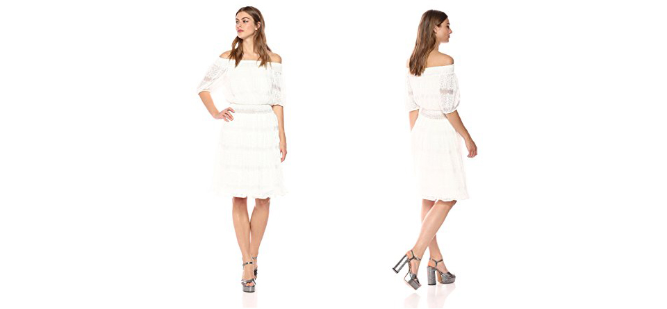 Wild Meadow Off Shoulder Lace Peasant Dress