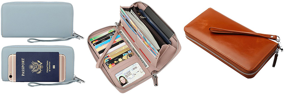 Dante RFID Blocking Wax Real Leather Travel Purse