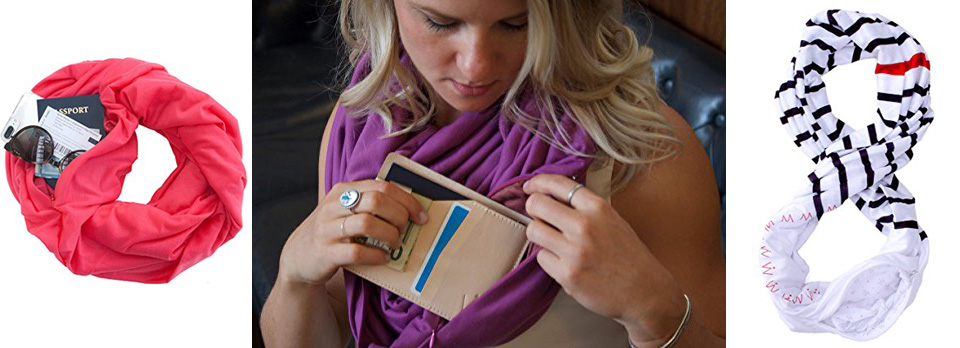 WAYPOINT GOODS Travel Scarf with Secret Hidden Zipper Pocket