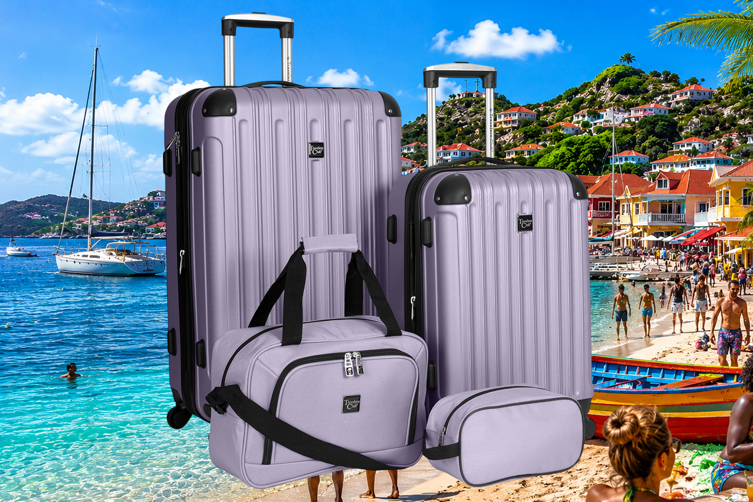 Hardside 4-Piece Luggage Travel Set